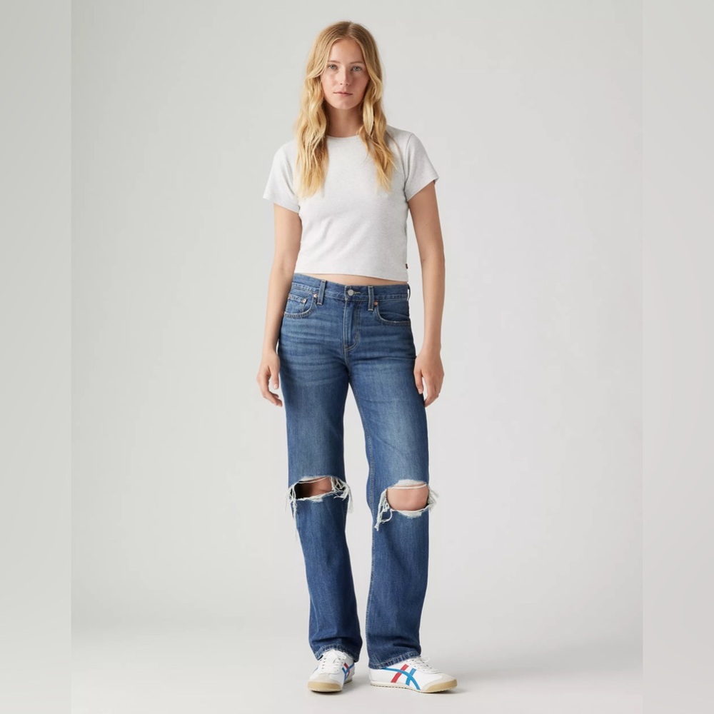 Levi’s Low Pro Straight Denim Jeans 100% Cotton Medium Blue Wash Size 27 x 30/31